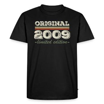 Légende depuis 2009 Né en 2009 Anniversaire 2009 - T-shirt Premium bio Homme - noir - Devant - Nico (187cm)