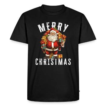Père Noël - Noël - Motif de Noël - T-shirt Premium bio Homme - noir - Devant - Nico (187cm)