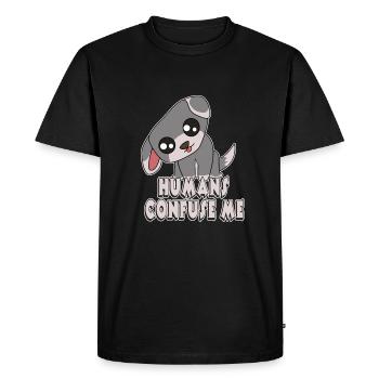 Dog Pug Pet Doggy head tilt cute dogs doglovers new tshirt - Men's Premium Organic T-Shirt - black - Front - Nico (187cm)