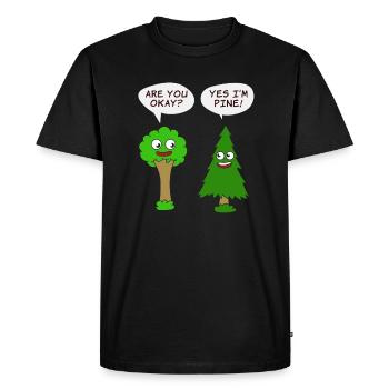 Belle conception de T-shirt d'arbre de nature êtes-vous d'accord? - T-shirt Premium bio Homme - noir - Devant - Nico (187cm)