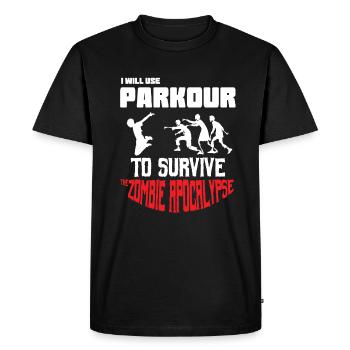 Awesome and Cool Parkour Tshirt Design Parkour to - Men's Premium Organic T-Shirt - black - Front - Nico (187cm)