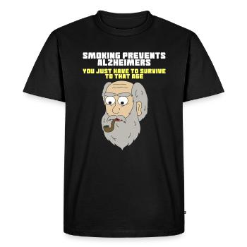 Pipe Smoking TShirt For Pipe Smoker Smoking - Men's Premium Organic T-Shirt - black - Front - Nico (187cm)