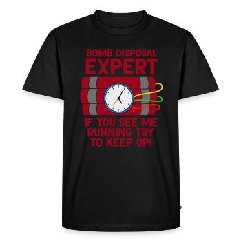 Awesome Expert Tshirt Design Expert en élimination de bombes - T-shirt Premium bio Homme - noir - Devant - Nico (187cm)
