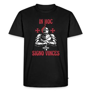 In hoc signo vinces Knights Templar Latin proverb - Men's Premium Organic T-Shirt - black - Front - Nico (187cm)