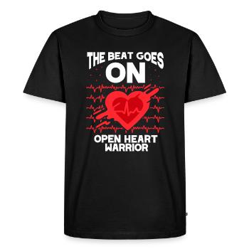 The beat goes on open heart surgery Warrior Heart - Men's Premium Organic T-Shirt - black - Front - Nico (187cm)