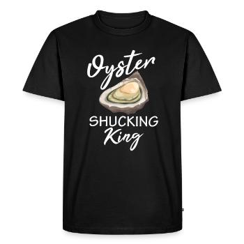 Huître écaillage huître royale huîtres palourdes mer - T-shirt Premium bio Homme - noir - Devant - Nico (187cm)