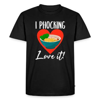 Je l'adore Pho Soup Nouilles vietnamiennes - T-shirt Premium bio Homme - noir - Devant - Nico (187cm)
