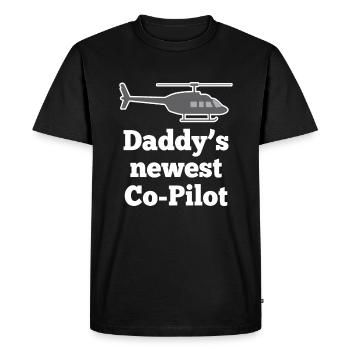 Daddy's Newest Co-Pilot Kids Dad Baby Gift - Men's Premium Organic T-Shirt - black - Front - Nico (187cm)