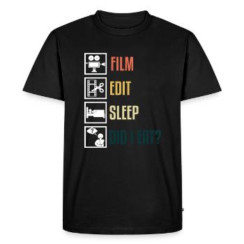 Film Edit Sleep Did I Eat ? Cutter Filmer Vidéo - T-shirt Premium bio Homme - noir - Devant - Nico (187cm)