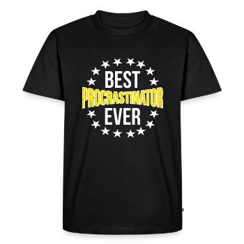 Procrastination Procrastination Étudiant procrastinateur - T-shirt Premium bio Homme - noir - Devant - Nico (187cm)