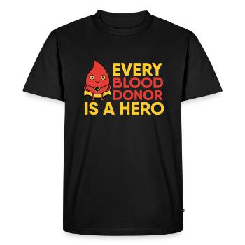 Le don de sang donneur de sang Don de donneurs - T-shirt Premium bio Homme - noir - Devant - Nico (187cm)