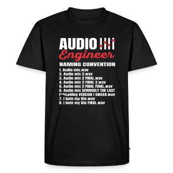 Sound Engineer Sound Engineer Sound Engineer Music DJ - Men's Premium Organic T-Shirt - black - Front - Nico (187cm)