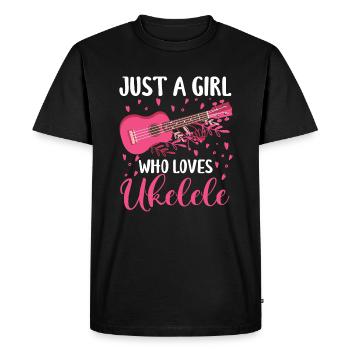 Ukulele Player Musical Instrument Guitar Uke Hawaii - Men's Premium Organic T-Shirt - black - Front - Nico (187cm)