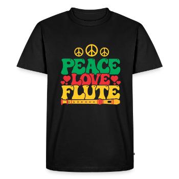 Flûte Flûte Joueuse de flûte Musique Musicien - T-shirt Premium bio Homme - noir - Devant - Nico (187cm)