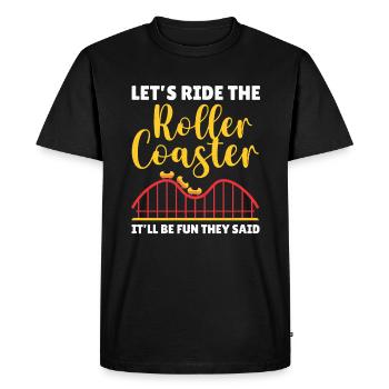 Roller Coaster Amusement Park Amusement Park - Men's Premium Organic T-Shirt - black - Front - Nico (187cm)