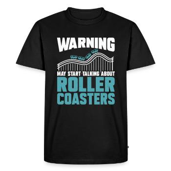 Roller Coaster Amusement Park Amusement Park - Men's Premium Organic T-Shirt - black - Front - Nico (187cm)