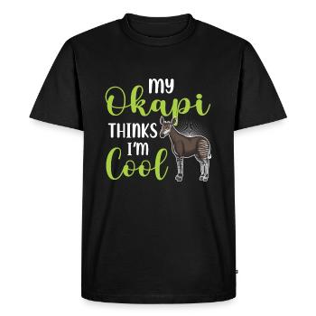 Okapi Giraffe Africa Safari Zebra Wild Animals - Men's Premium Organic T-Shirt - black - Front - Nico (187cm)
