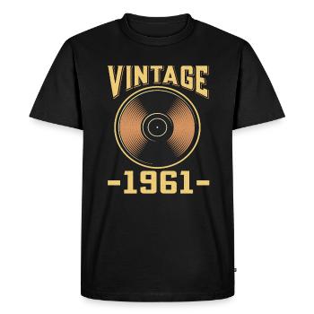 Vinyle Tourne-disques Musique de collection Disques - T-shirt Premium bio Homme - noir - Devant - Nico (187cm)