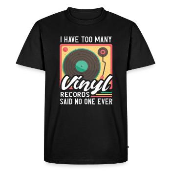 Vinyle Tourne-disques Musique de collection Disques - T-shirt Premium bio Homme - noir - Devant - Nico (187cm)
