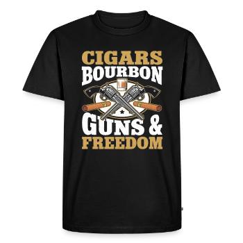 Cigar Whisky Cigar Smoking Cigar Smoker - Men's Premium Organic T-Shirt - black - Front - Nico (187cm)