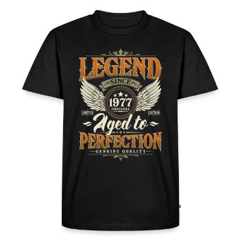 Légende Depuis 1977 Vintage Vintage Anniversaire - T-shirt Premium bio Homme - noir - Devant - Nico (187cm)