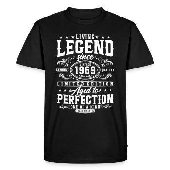 Legend Since 1969 Vintage Birthday Gift - Men's Premium Organic T-Shirt - black - Front - Nico (187cm)