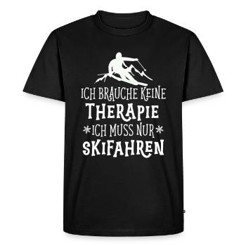 Skifahren Therapie - Männer Premium Bio T-Shirt - Schwarz - Vorne - Nico (187cm)
