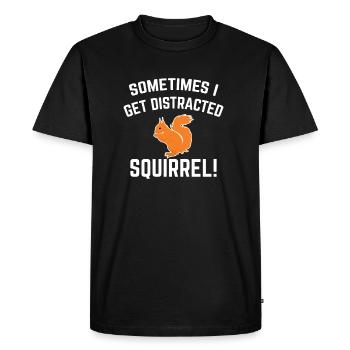 Écureuil T-shirt Cadeau Animaux amis drôle - T-shirt Premium bio Homme - noir - Devant - Nico (187cm)