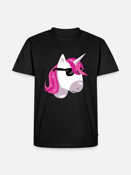 Einhorn - Männer Premium Bio T-Shirt - Schwarz