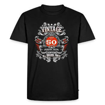Cadeau d'anniversaire vintage de 50 ans 1970 Limited - T-shirt Premium bio Homme - noir - Devant - Nico (187cm)