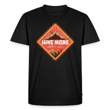 Plus de randonnée Moins inquiétant - T-shirt Premium bio Homme - noir - Devant - Nico (187cm)