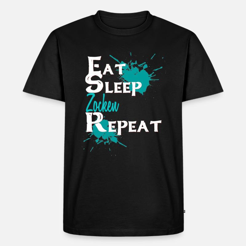 Zocken - Männer Premium Bio T-Shirt - Schwarz
