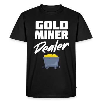 Mine d’or minière - T-shirt Premium bio Homme - noir - Devant - Nico (187cm)