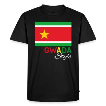 Gwada Styke Drapeau - T-shirt Premium bio Homme - noir - Devant - Nico (187cm)