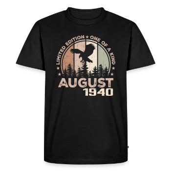 Incomparable since August 1940, 84th Anniversary - Men's Premium Organic T-Shirt - black - Front - Nico (187cm)