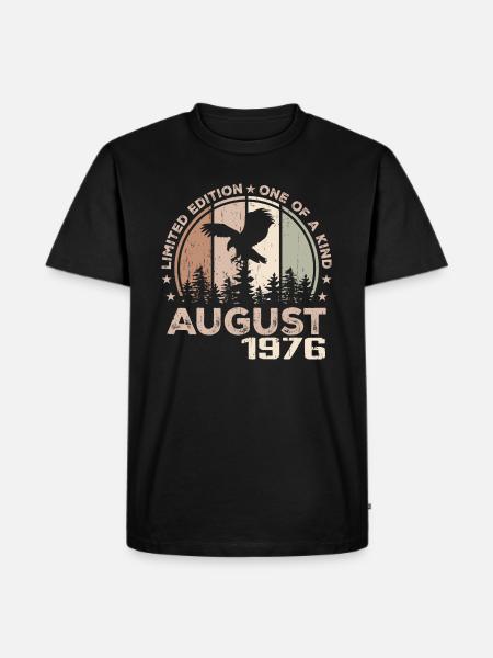 Uforlignelig siden august 1976, 48-års jubilæum - Herre Premium økologisk T-shirt - sort