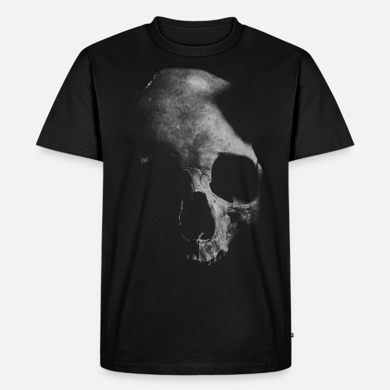Alter weißer Schädel - Männer Premium Bio T-Shirt - Schwarz