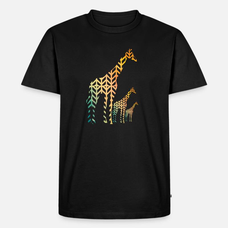 Giraffe - Männer Premium Bio T-Shirt - Schwarz