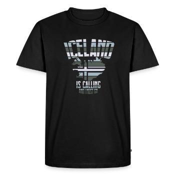 Islande - T-shirt Premium bio Homme - noir - Devant - Nico (187cm)
