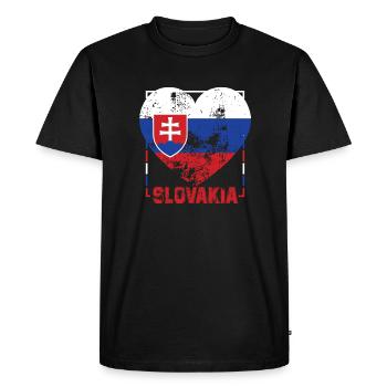 Slovakia - Men's Premium Organic T-Shirt - black - Front - Nico (187cm)