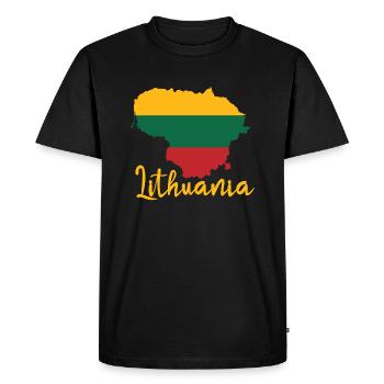 Lituanie - T-shirt Premium bio Homme - noir - Devant - Nico (187cm)