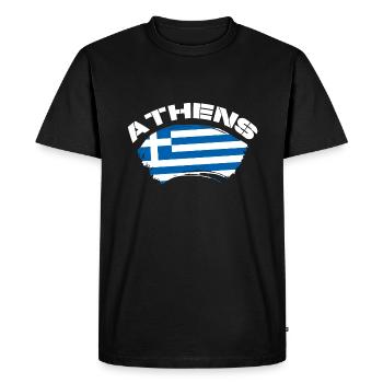 Athènes - T-shirt Premium bio Homme - noir - Devant - Nico (187cm)