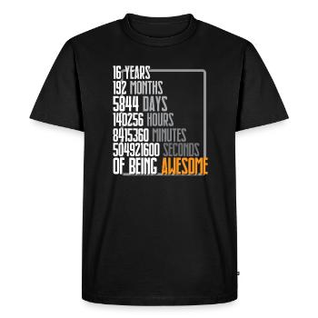 16 th Birthday - Men's Premium Organic T-Shirt - black - Front - Nico (187cm)