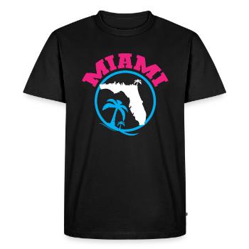 Miami - T-shirt Premium bio Homme - noir - Devant - Nico (187cm)