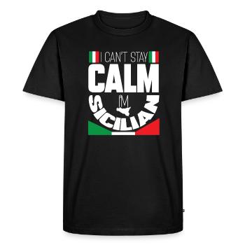 Sicile - T-shirt Premium bio Homme - noir - Devant - Nico (187cm)