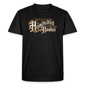 Honolulu ! - T-shirt Premium bio Homme - noir - Devant - Nico (187cm)