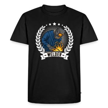 Tenue de soudeur pour fiers métallurgistes et - T-shirt Premium bio Homme - noir - Devant - Nico (187cm)