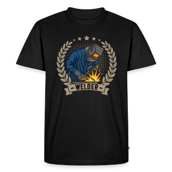 Welder outfit for proud metalworkers and - Men's Premium Organic T-Shirt - black - Front - Nico (187cm)