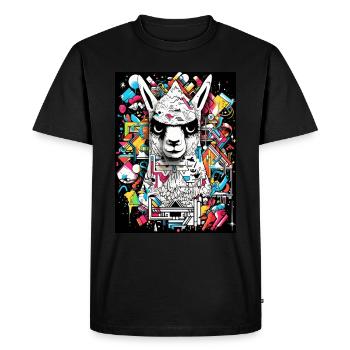 [] Lama cool du bloc - T-shirt Premium bio Homme - noir - Devant - Nico (187cm)