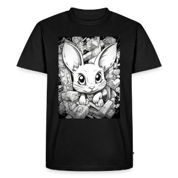 [] Lapin mignon - T-shirt Premium bio Homme - noir - Devant - Nico (187cm)